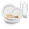 Smarty Had A Party Matte Milk White Round Disposable Plastic Wedding Value Set, 720PK 4850WH-VS120 - alternate 1